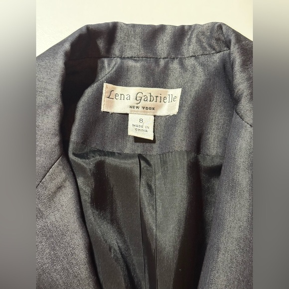 Lena Gabrielle Pant-Suit Set. Metallic Grey. Size 8. - Picture 4 of 8